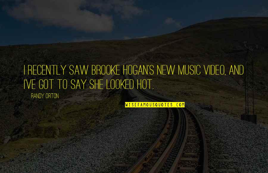 Music Video Quotes By Randy Orton: I recently saw Brooke Hogan's new music video,