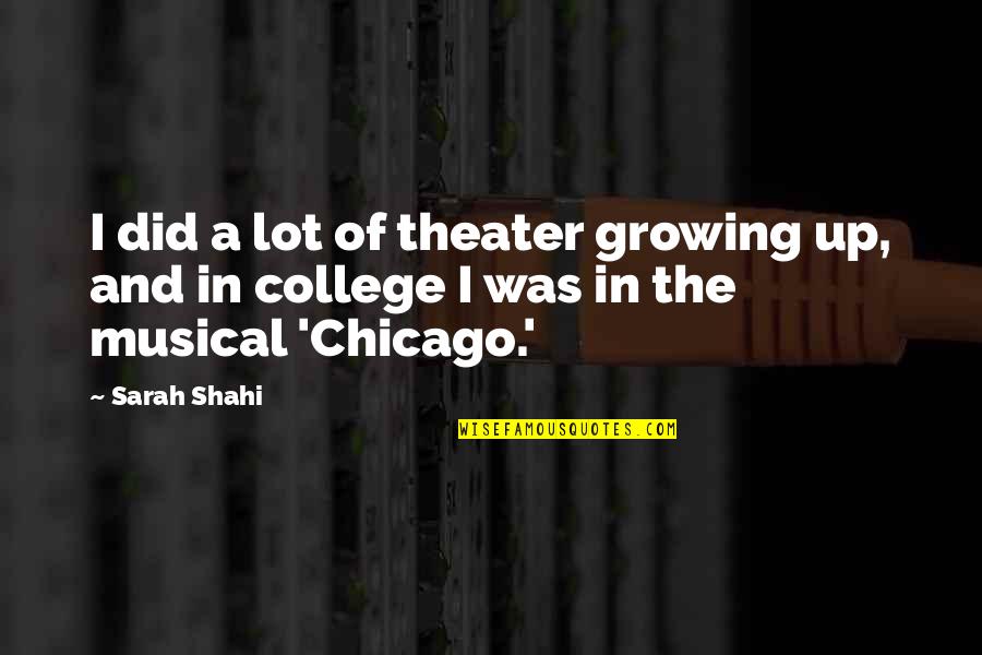 Musical Theater Quotes By Sarah Shahi: I did a lot of theater growing up,