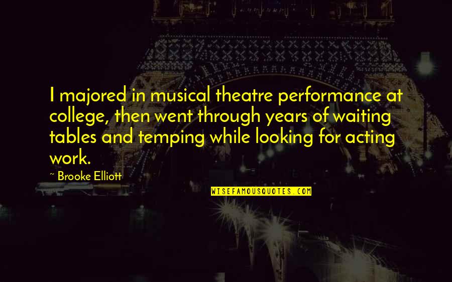 Musical Theatre Quotes By Brooke Elliott: I majored in musical theatre performance at college,