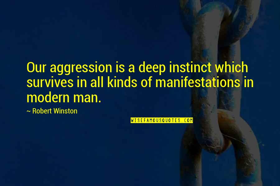 Musik Quotes By Robert Winston: Our aggression is a deep instinct which survives