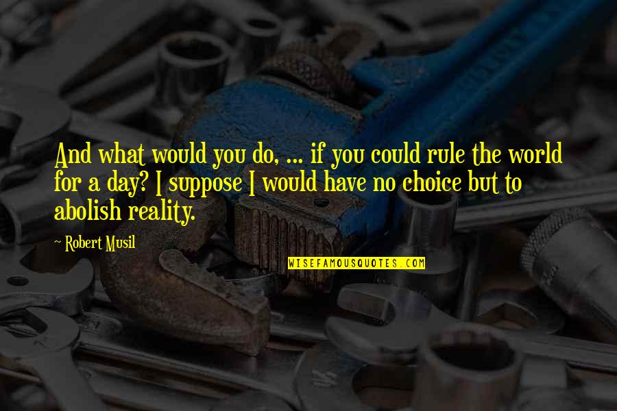 Musil Robert Quotes By Robert Musil: And what would you do, ... if you