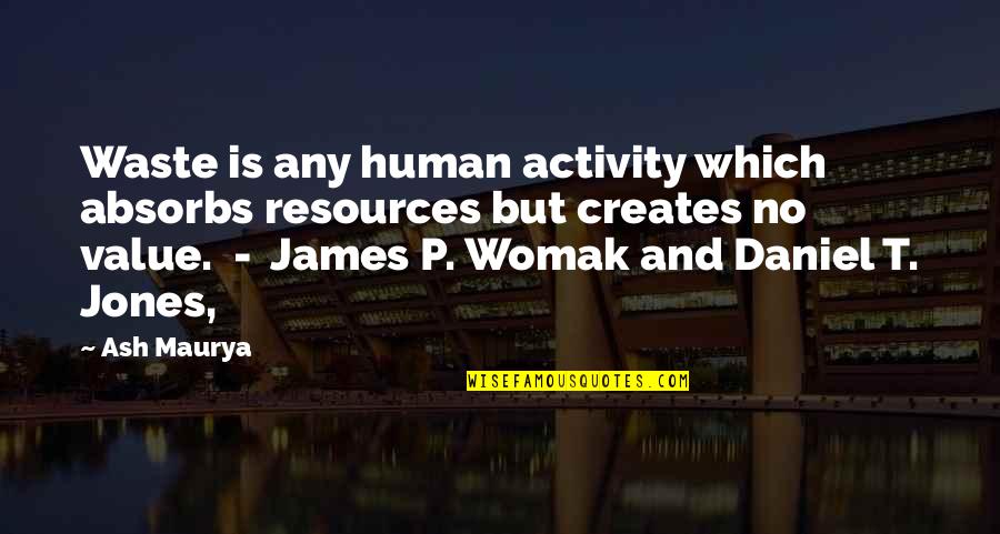 Muskurate Ho Quotes By Ash Maurya: Waste is any human activity which absorbs resources