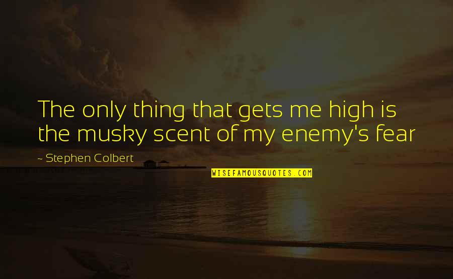 Musky Quotes By Stephen Colbert: The only thing that gets me high is