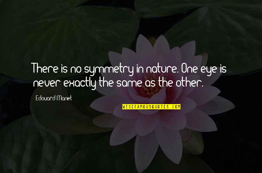 Muslimerican Quotes By Edouard Manet: There is no symmetry in nature. One eye