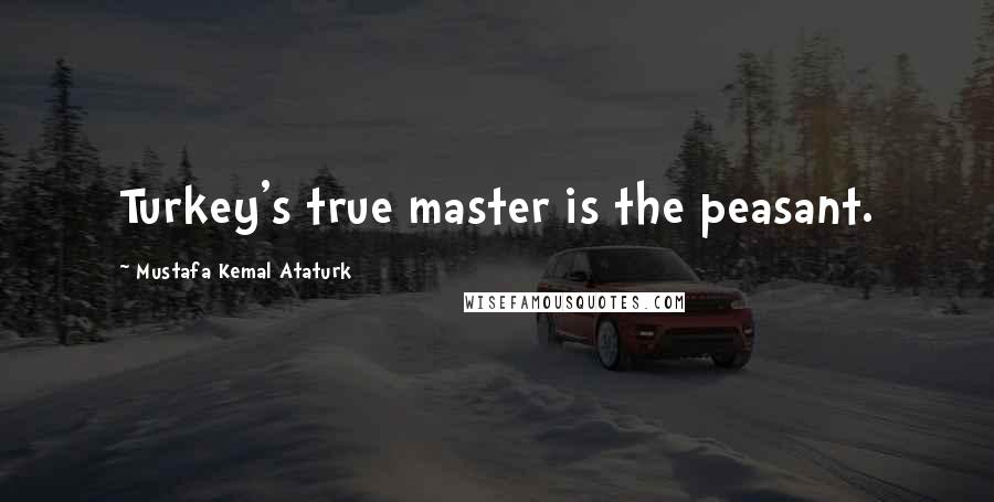 Mustafa Kemal Ataturk quotes: Turkey's true master is the peasant.
