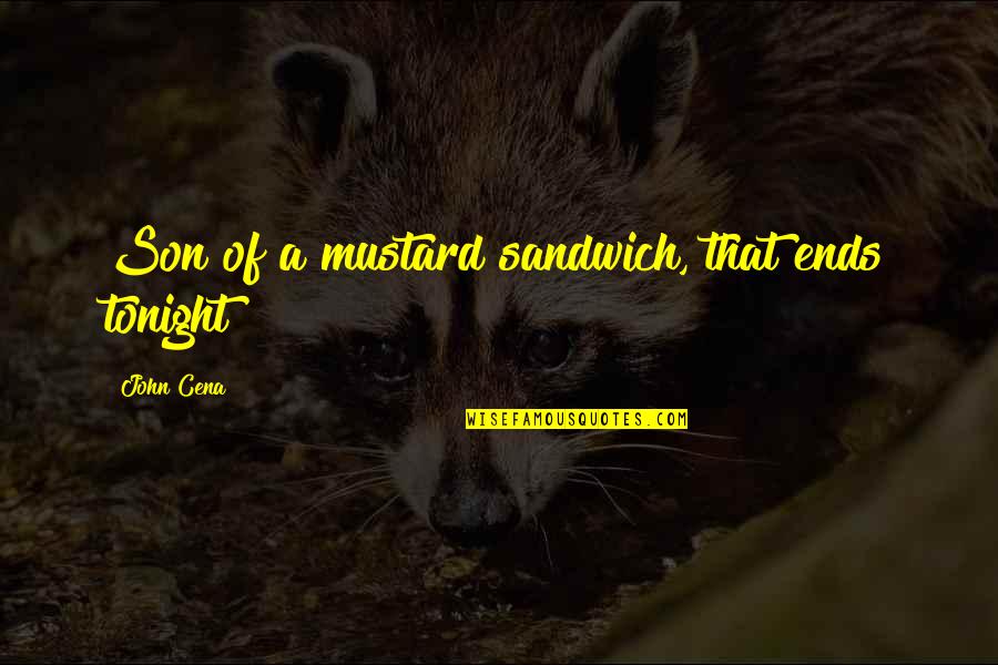 Mustard Quotes By John Cena: Son of a mustard sandwich, that ends tonight!