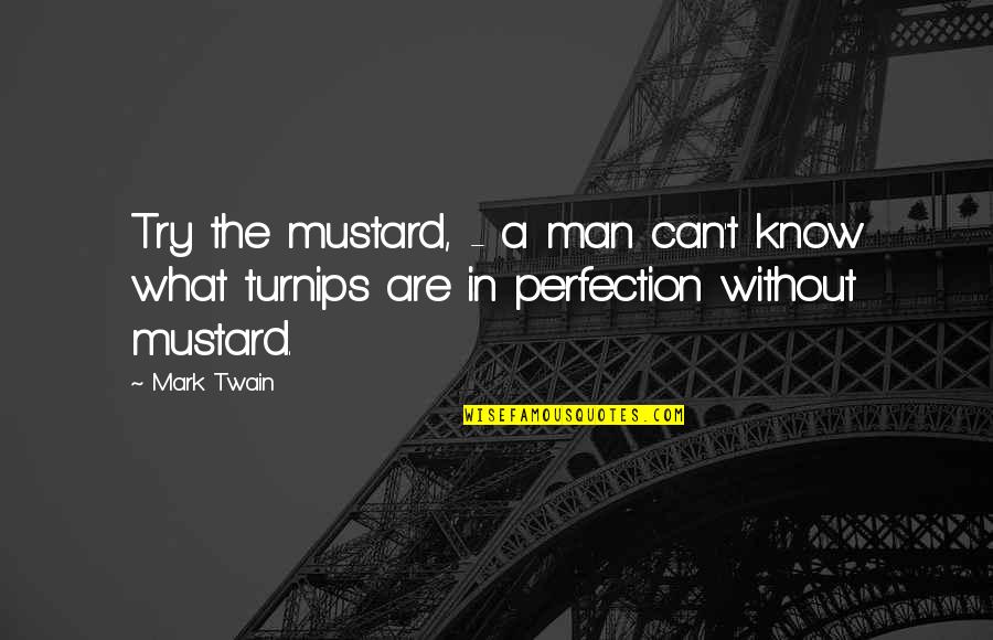 Mustard Quotes By Mark Twain: Try the mustard, - a man can't know
