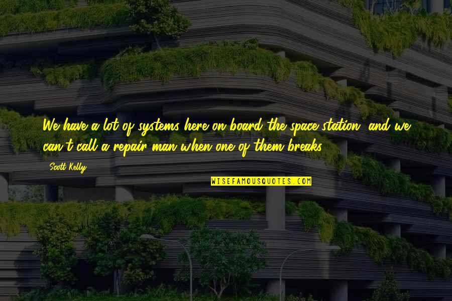 Musterole Quotes By Scott Kelly: We have a lot of systems here on Musterole Quotes By Scott Kelly: We have a lot of systems here on