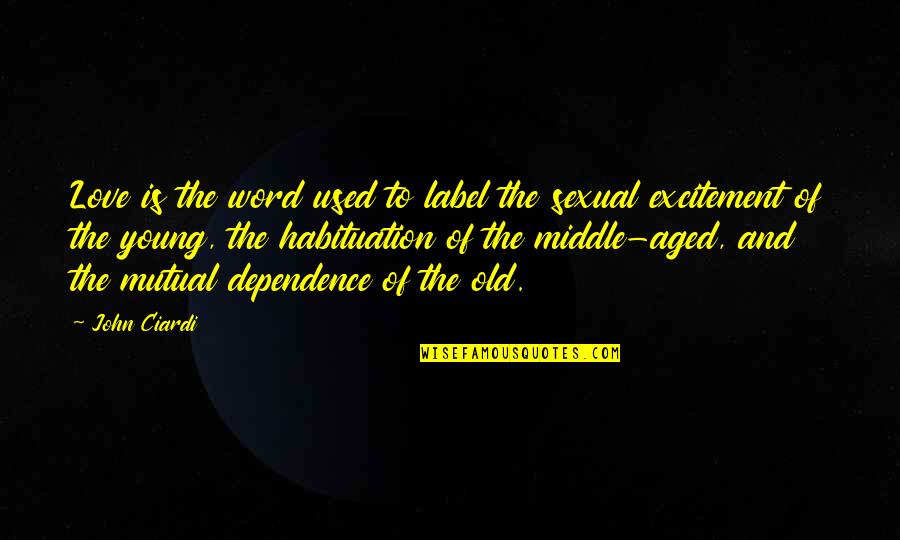 Mutual Dependence Quotes By John Ciardi: Love is the word used to label the