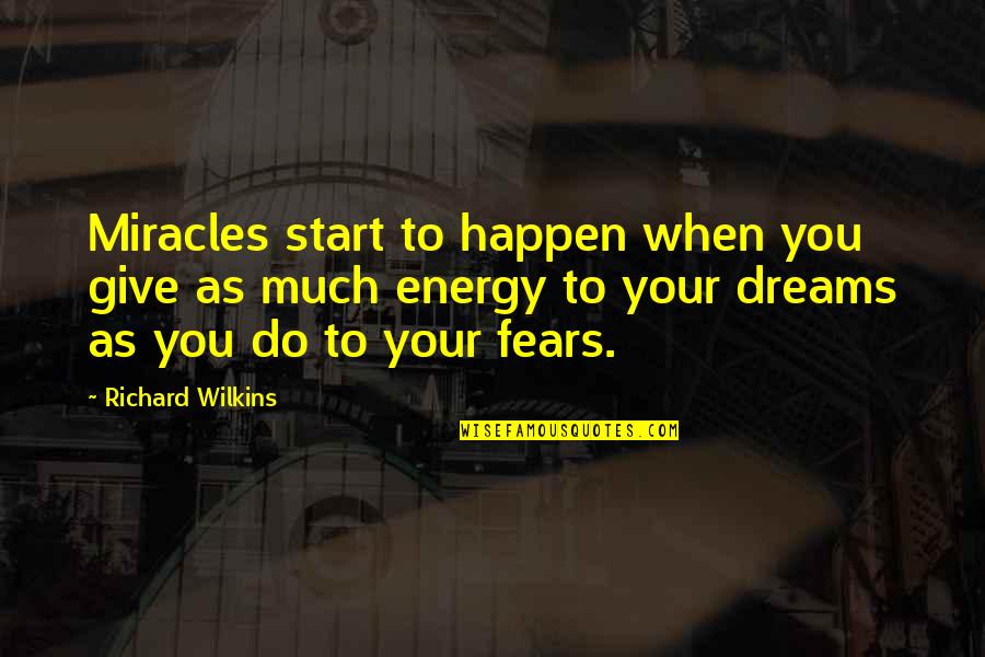 Mutuyimana Gabriel Quotes By Richard Wilkins: Miracles start to happen when you give as Mutuyimana Gabriel Quotes By Richard Wilkins: Miracles start to happen when you give as
