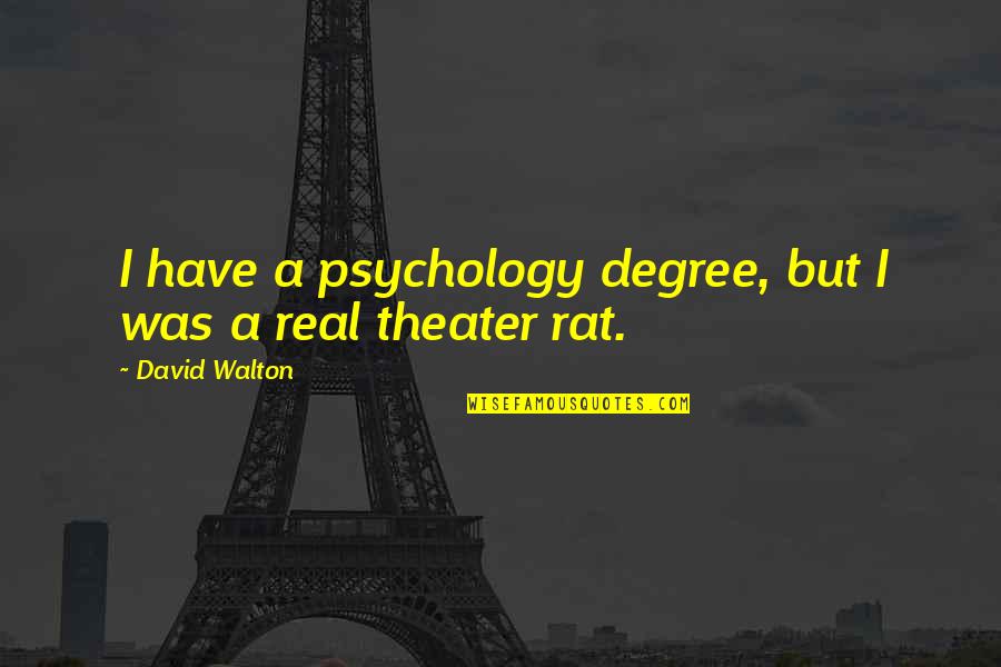 Muzaffer Avesis Quotes By David Walton: I have a psychology degree, but I was
