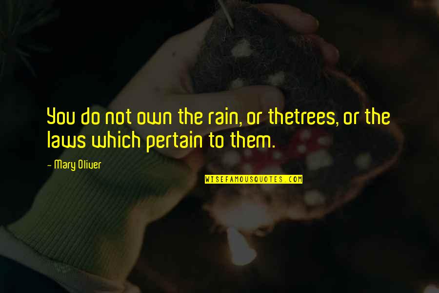 Mwamba Childrens Choir Quotes By Mary Oliver: You do not own the rain, or thetrees,