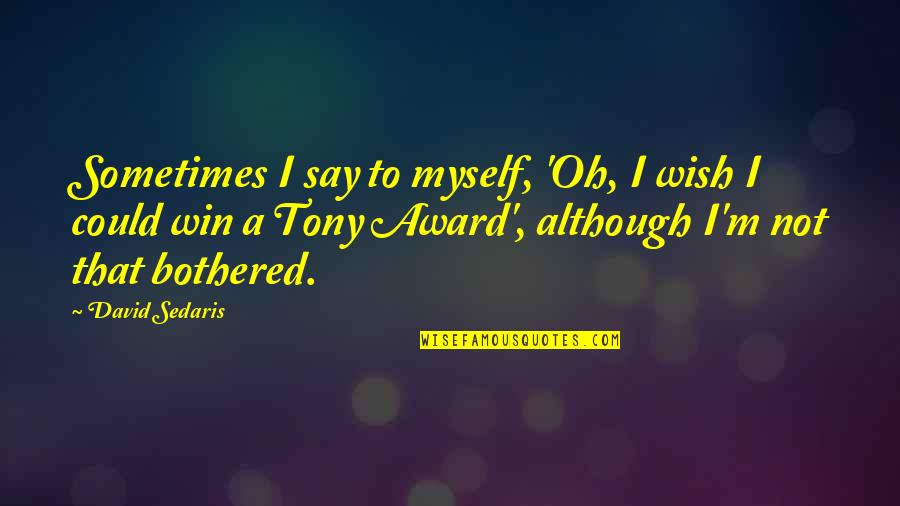 Mwema Quotes By David Sedaris: Sometimes I say to myself, 'Oh, I wish