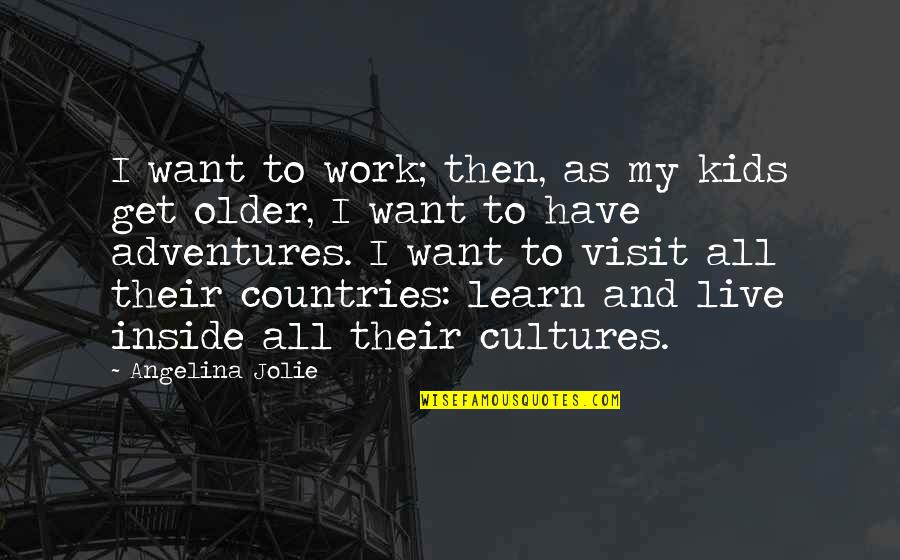 My Adventures Quotes By Angelina Jolie: I want to work; then, as my kids