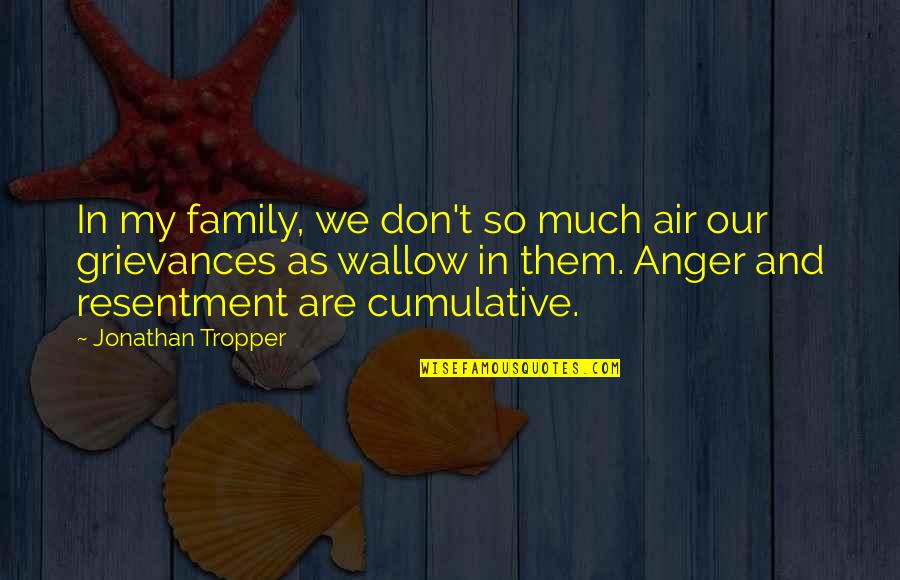 My Anger Quotes By Jonathan Tropper: In my family, we don't so much air