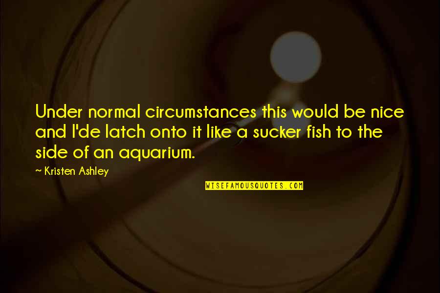 My Aquarium Quotes By Kristen Ashley: Under normal circumstances this would be nice and