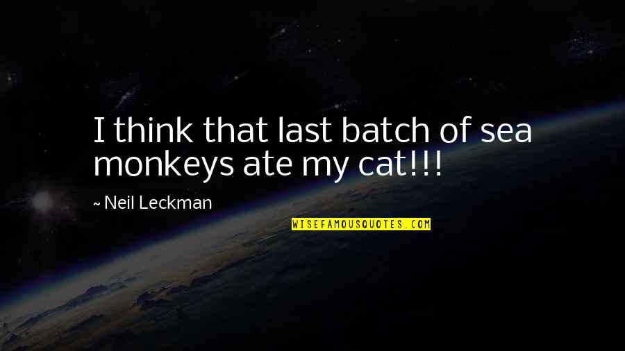 My Ate Quotes By Neil Leckman: I think that last batch of sea monkeys
