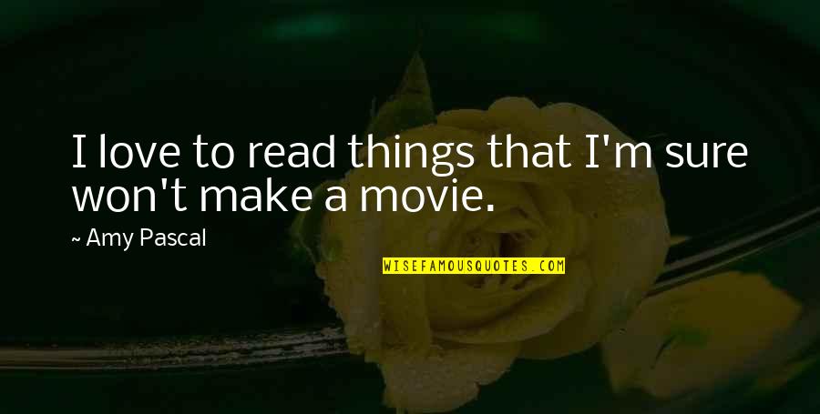 My Attitude Is My Personality Quotes By Amy Pascal: I love to read things that I'm sure
