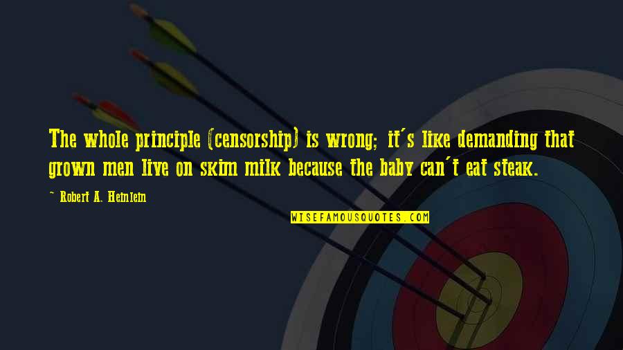 My Baby Grown Up Quotes By Robert A. Heinlein: The whole principle (censorship) is wrong; it's like
