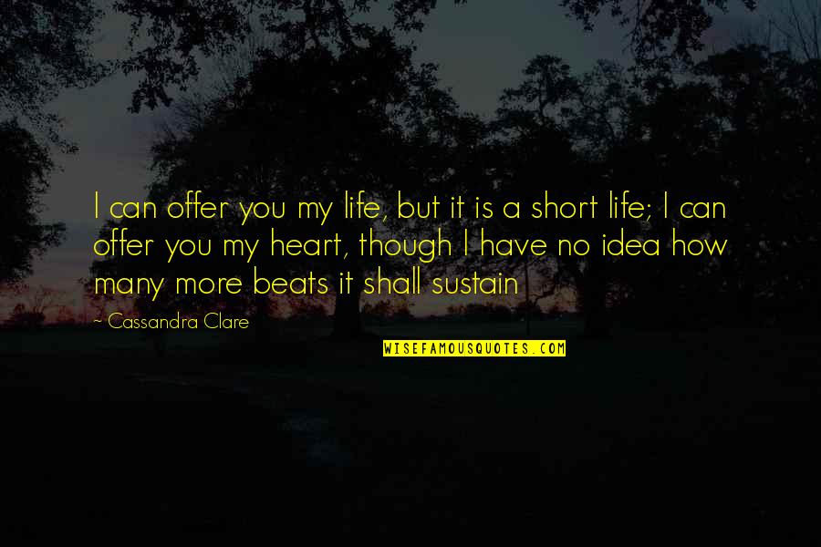 My Beats Quotes By Cassandra Clare: I can offer you my life, but it