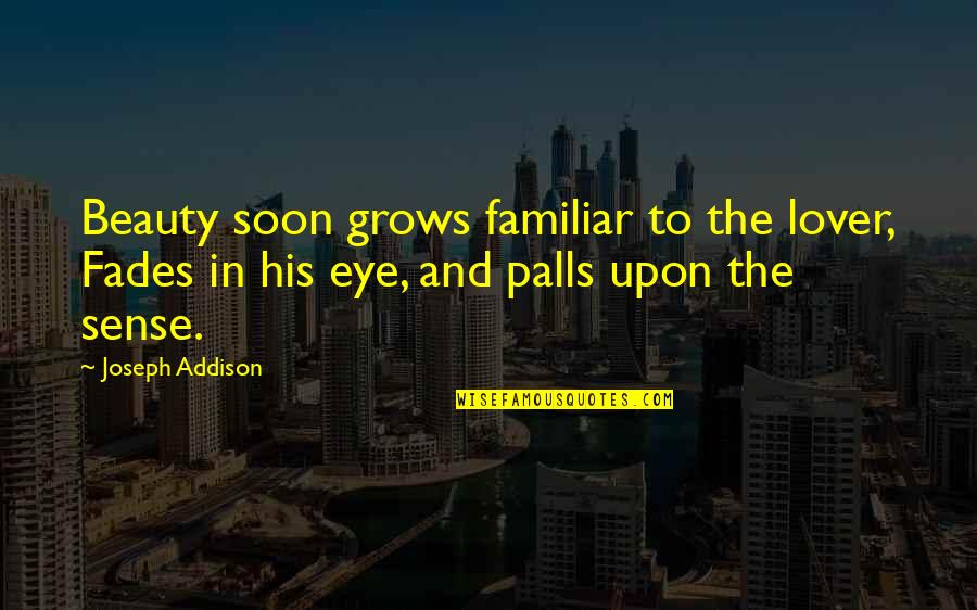 My Beautiful Eye Quotes By Joseph Addison: Beauty soon grows familiar to the lover, Fades