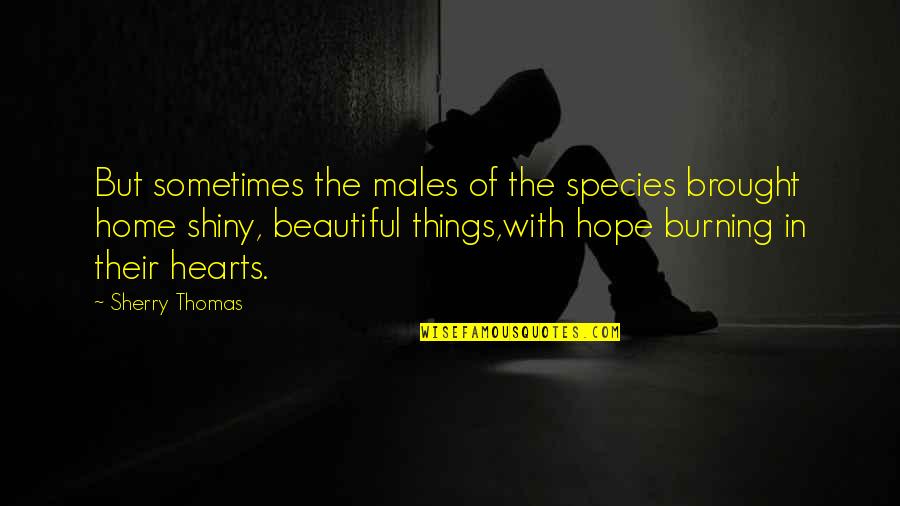 My Beautiful Home Quotes By Sherry Thomas: But sometimes the males of the species brought