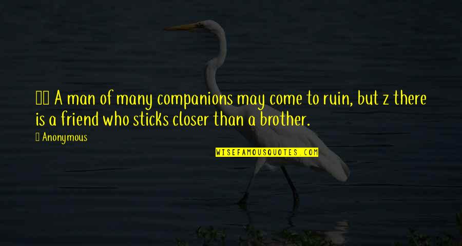 My Best Friend Brother Quotes By Anonymous: 24 A man of many companions may come
