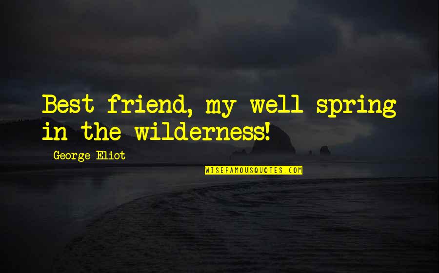 My Best Friend Quotes By George Eliot: Best friend, my well-spring in the wilderness!