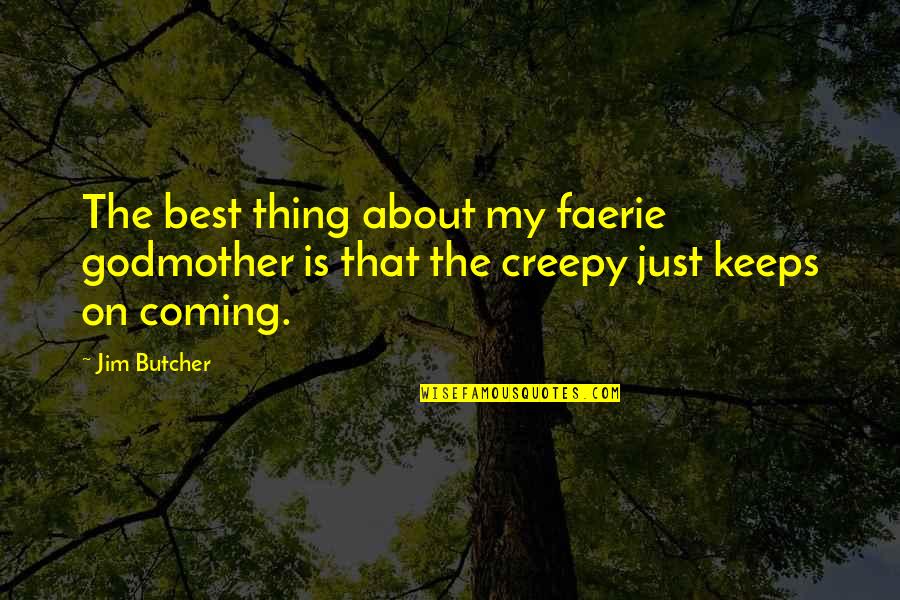 My Best Thing Quotes By Jim Butcher: The best thing about my faerie godmother is