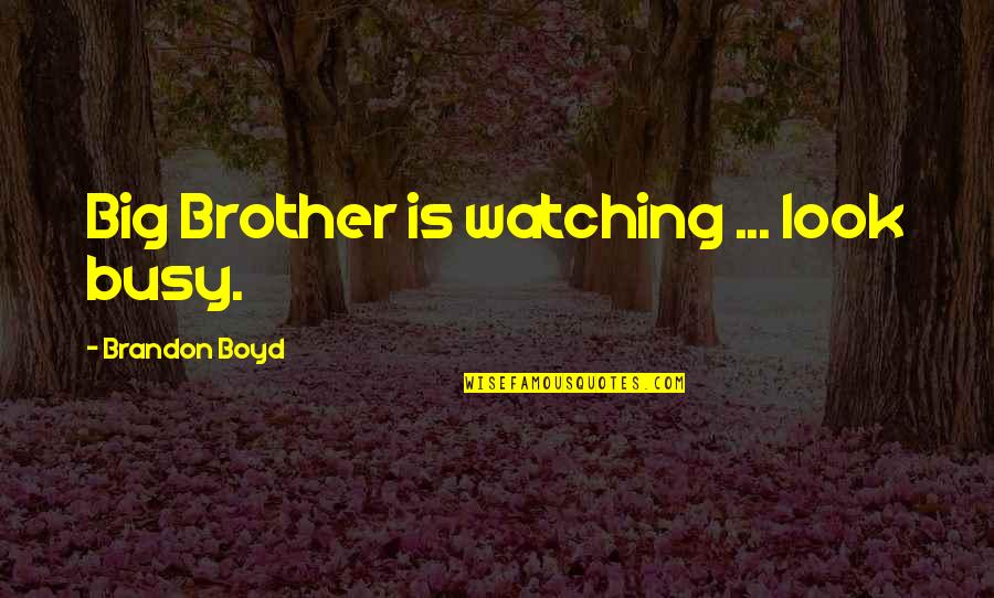 My Big Brother Quotes By Brandon Boyd: Big Brother is watching ... look busy.