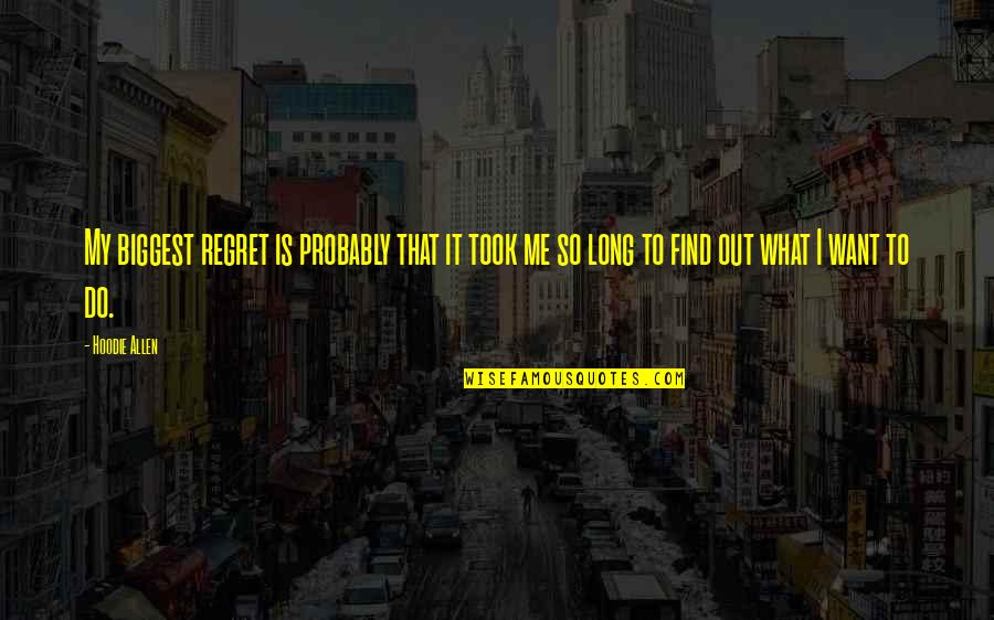 My Biggest Regret Quotes By Hoodie Allen: My biggest regret is probably that it took