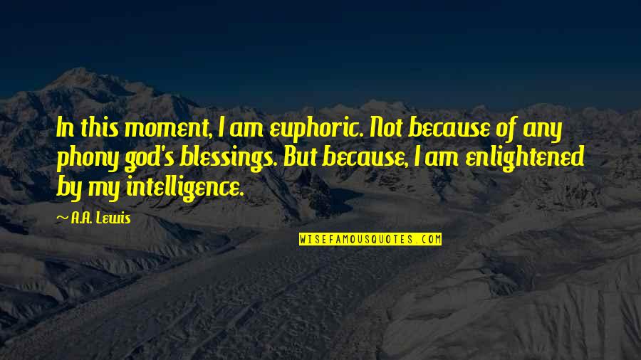 My Blessings Quotes By A.A. Lewis: In this moment, I am euphoric. Not because