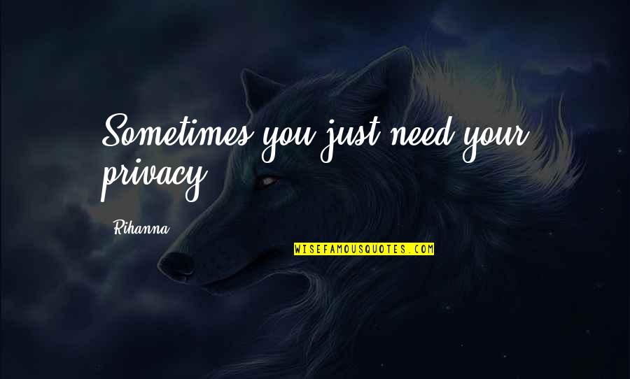 My Boyfriend Isn't Quotes By Rihanna: Sometimes you just need your privacy.