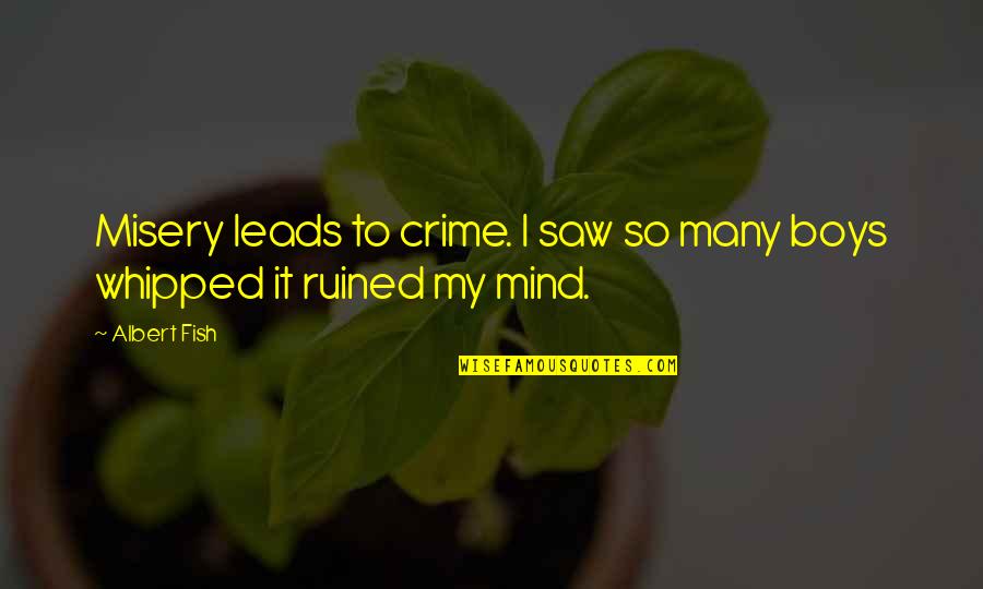 My Boys Quotes By Albert Fish: Misery leads to crime. I saw so many