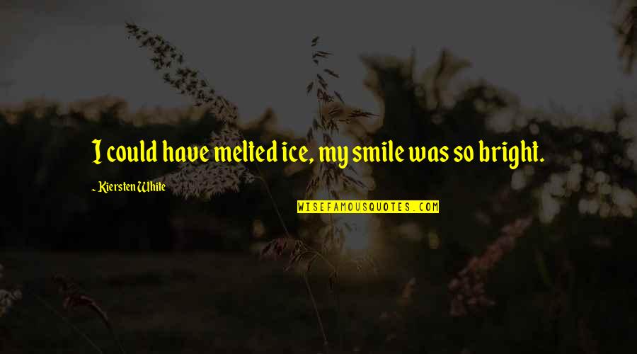 My Bright Smile Quotes By Kiersten White: I could have melted ice, my smile was