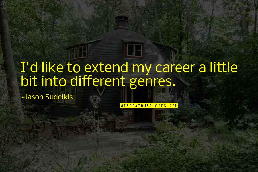 My Career Quotes By Jason Sudeikis: I'd like to extend my career a little
