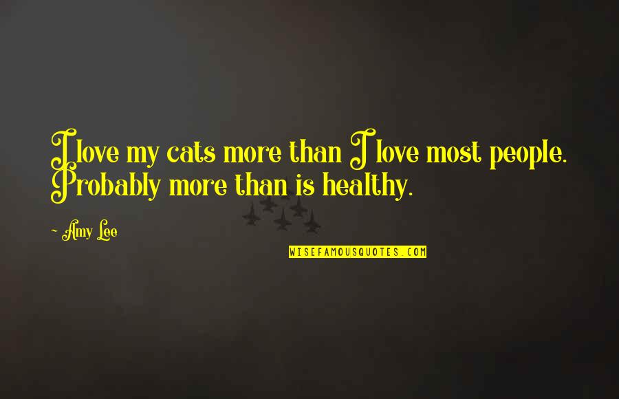 My Cats Quotes By Amy Lee: I love my cats more than I love