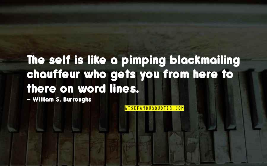 My Chauffeur Quotes By William S. Burroughs: The self is like a pimping blackmailing chauffeur My Chauffeur Quotes By William S. Burroughs: The self is like a pimping blackmailing chauffeur