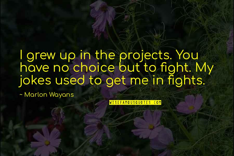 My Choice Quotes By Marlon Wayans: I grew up in the projects. You have