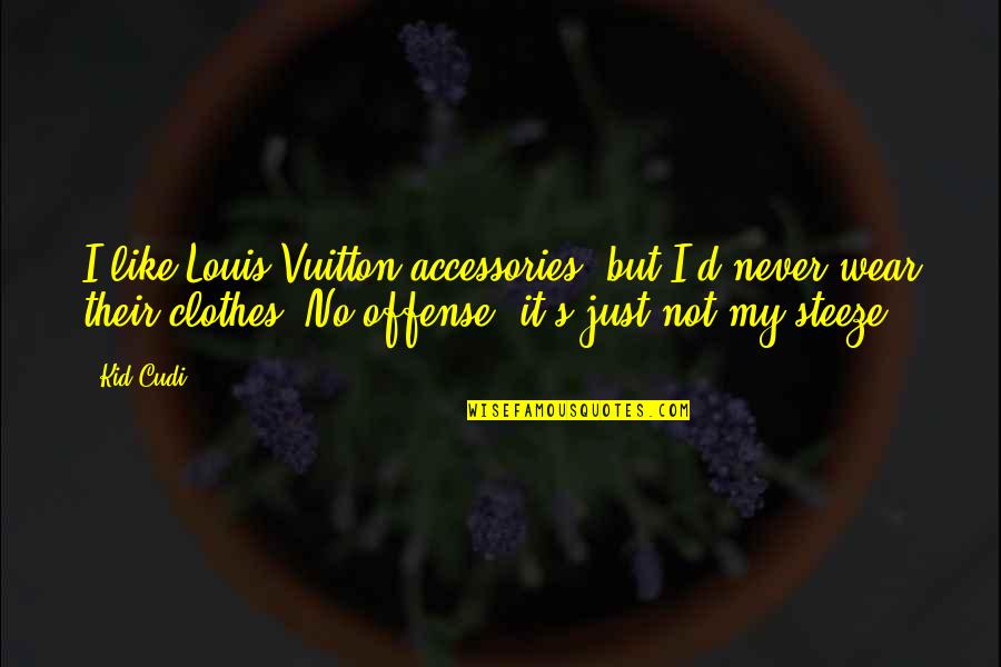 My Clothes Quotes By Kid Cudi: I like Louis Vuitton accessories, but I'd never