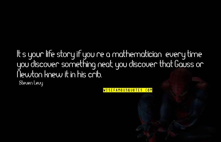 My Crib Quotes By Steven Levy: It's your life story if you're a mathematician:
