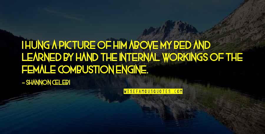 My Crush Quotes By Shannon Celebi: I hung a picture of him above my My Crush Quotes By Shannon Celebi: I hung a picture of him above my
