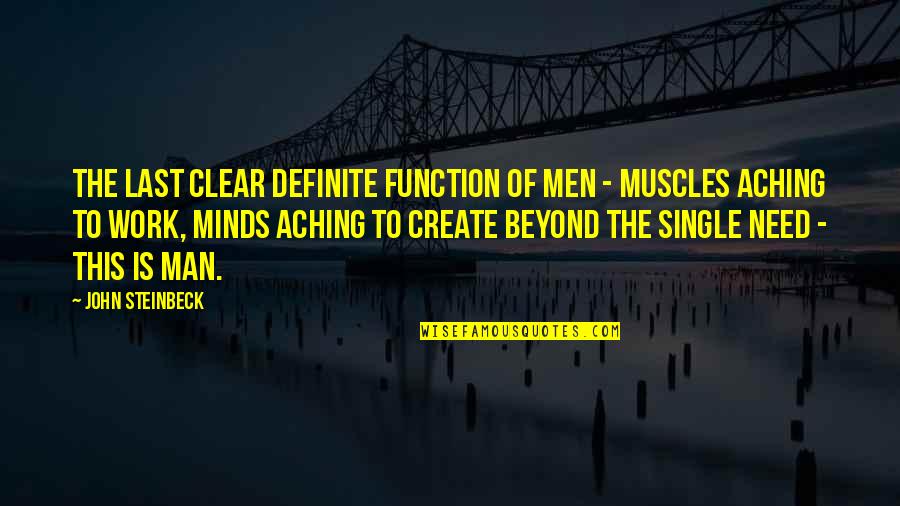 My Daughter Is So Beautiful Quotes By John Steinbeck: The last clear definite function of men - My Daughter Is So Beautiful Quotes By John Steinbeck: The last clear definite function of men -