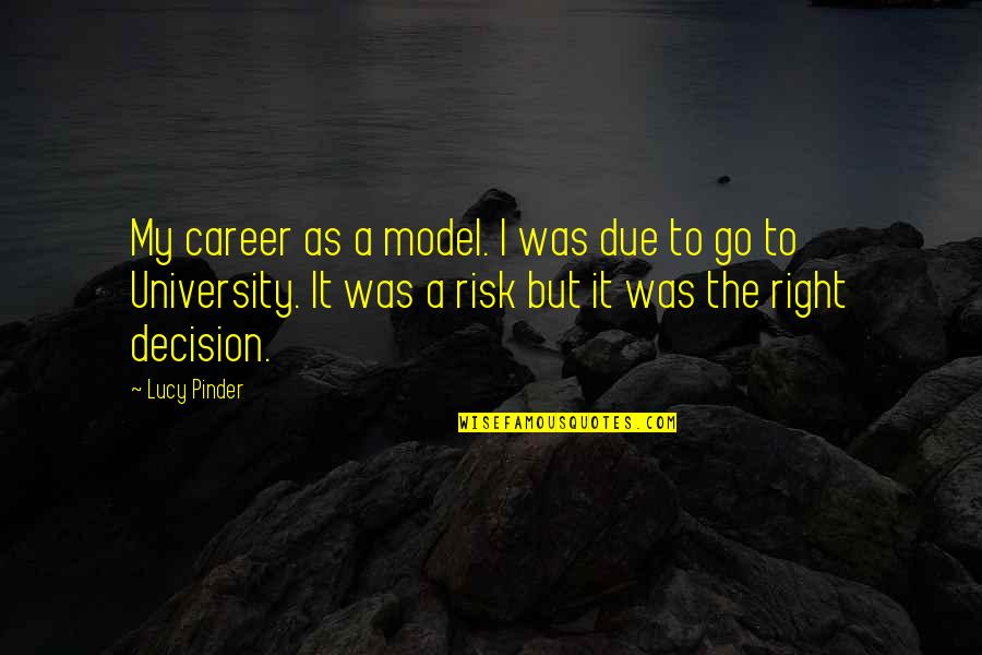 My Decision Was Right Quotes By Lucy Pinder: My career as a model. I was due
