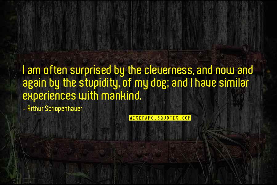 My Dog And I Quotes By Arthur Schopenhauer: I am often surprised by the cleverness, and