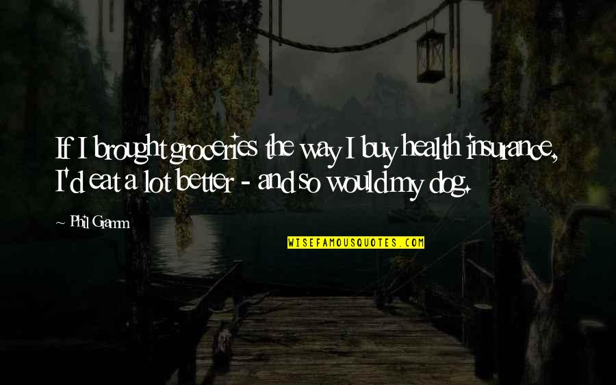 My Dog And I Quotes By Phil Gramm: If I brought groceries the way I buy My Dog And I Quotes By Phil Gramm: If I brought groceries the way I buy
