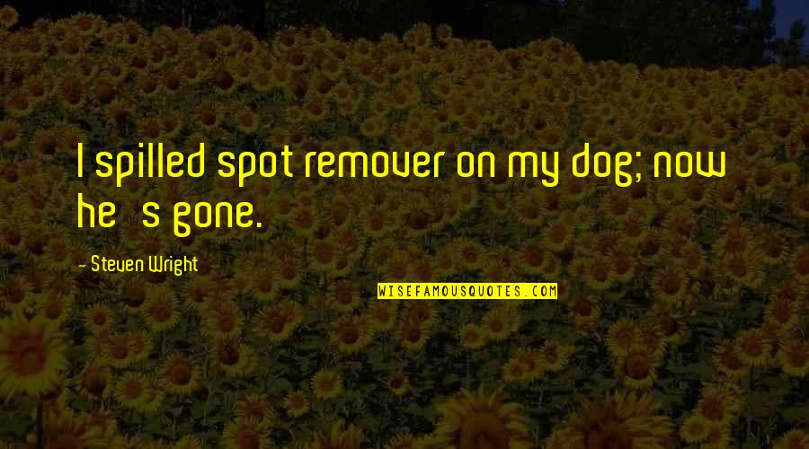 My Dog Funny Quotes By Steven Wright: I spilled spot remover on my dog; now