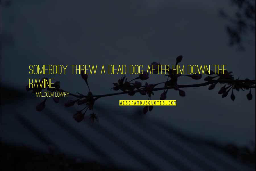 My Dog Is Dead Quotes By Malcolm Lowry: Somebody threw a dead dog after him down My Dog Is Dead Quotes By Malcolm Lowry: Somebody threw a dead dog after him down