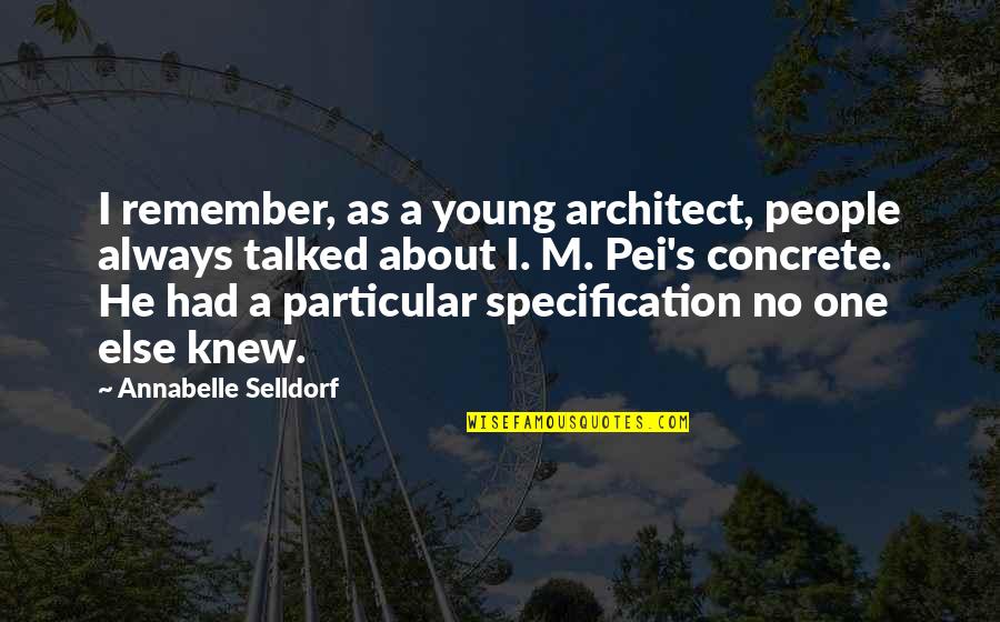 My Dogs Birthday Quotes By Annabelle Selldorf: I remember, as a young architect, people always