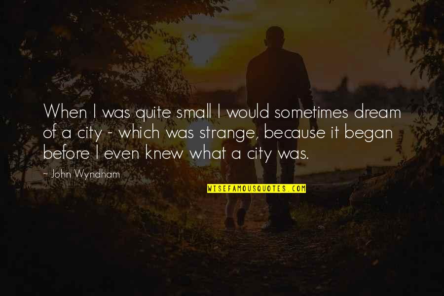 My Dream City Quotes By John Wyndham: When I was quite small I would sometimes